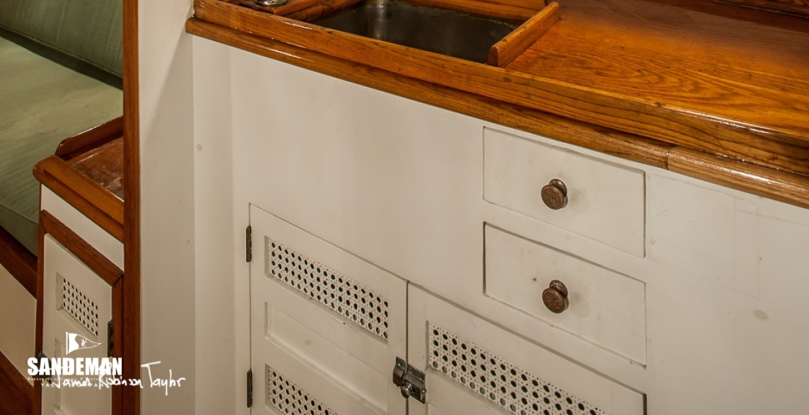 Galley sink to port