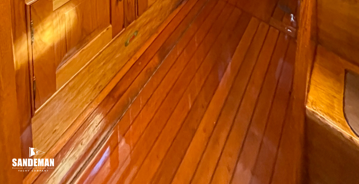Passage aft to en-suite owner cabin and navigation station