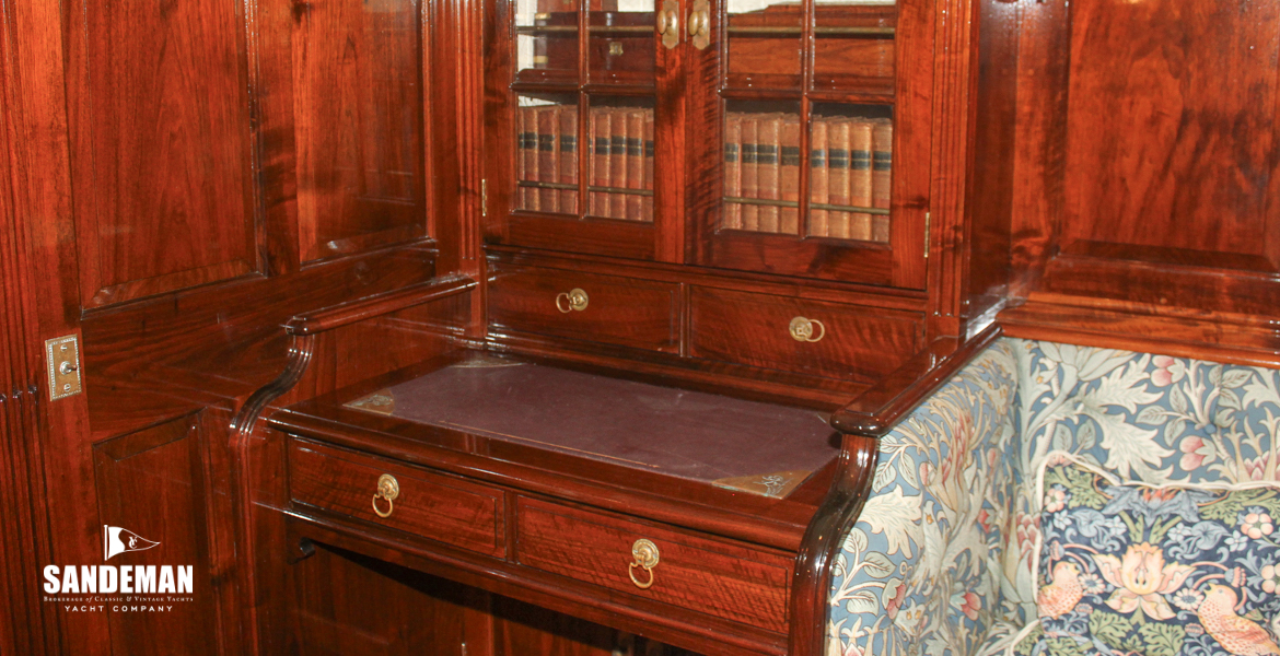 Saloon writing desk port aft
