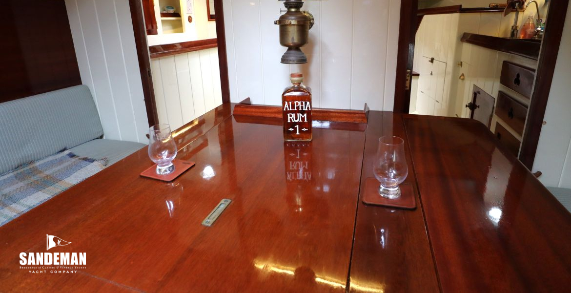 Saloon table/ engine box view forward