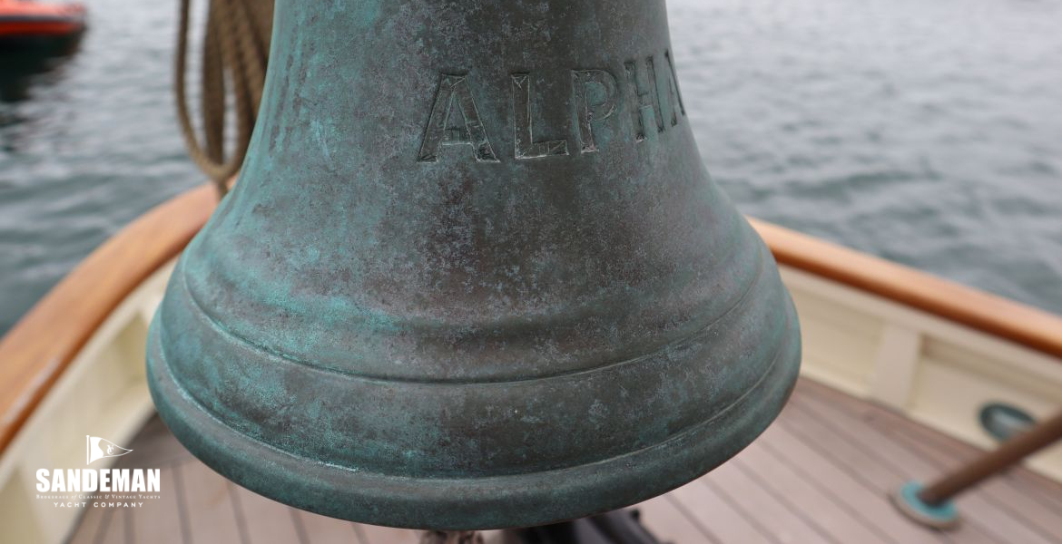 Ship's bell at boom gallows