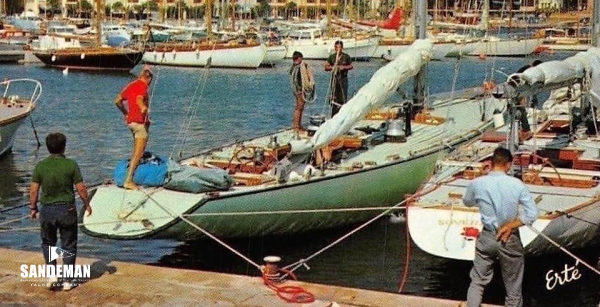 45 At Hyères late 1960s with 12-Metres KURREWA V (LATER LÉVRIER DES MERS; NOW IKRA) and SOVEREIGN