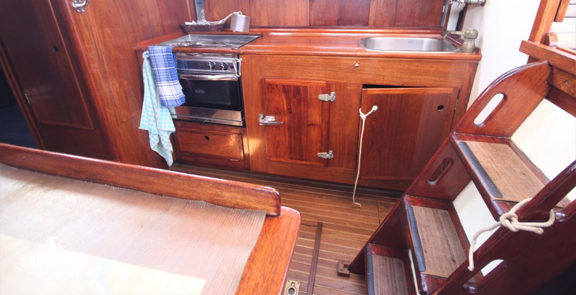 Nav station to galley