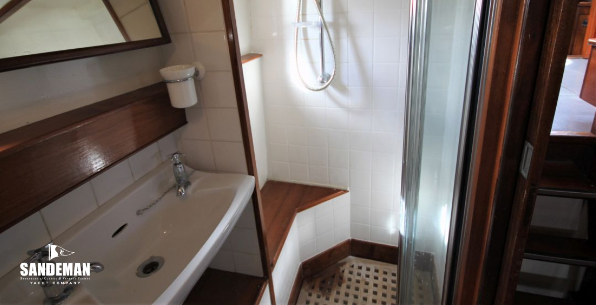 View aft to shower
