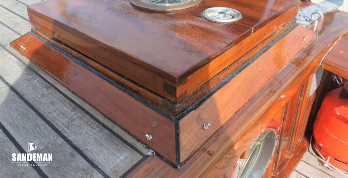 Mahogany hatch over master cabin