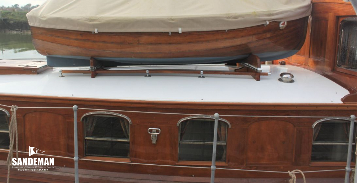 Tender on chocks view to port