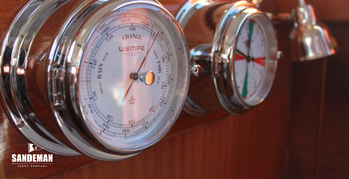 Ship's barometer and clock