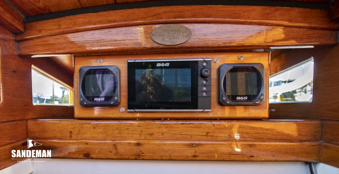 Companionway hatch hinged nav instruments