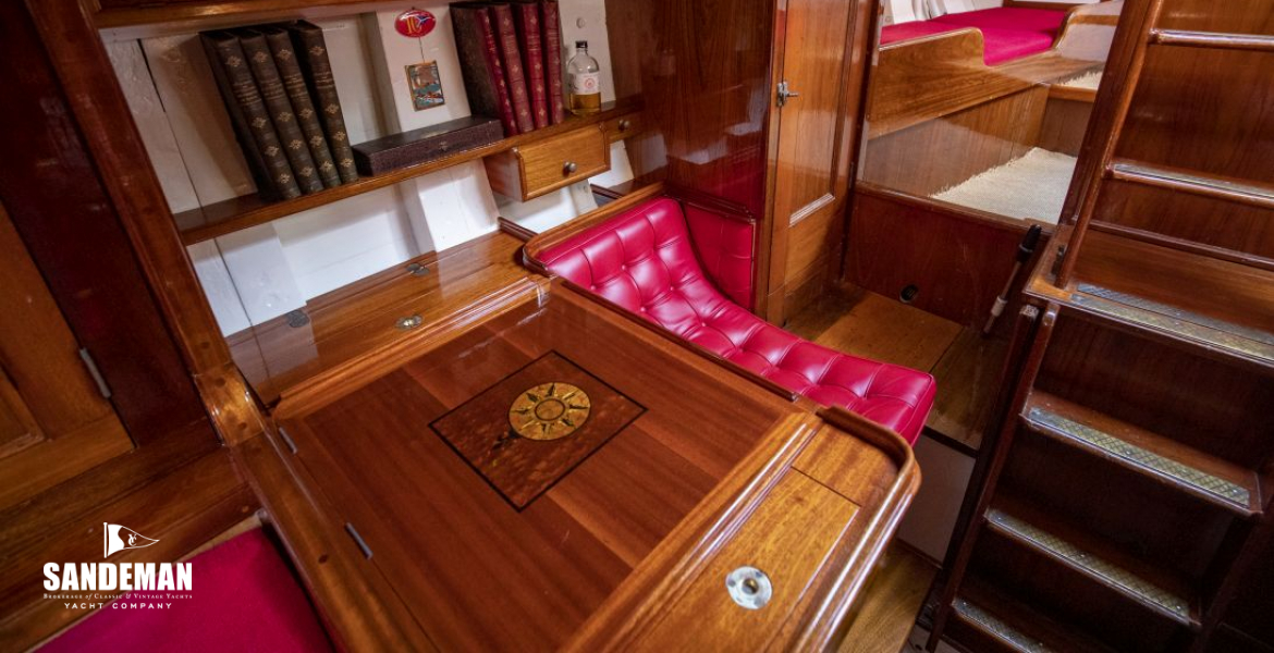Chart table view aft to master cabin