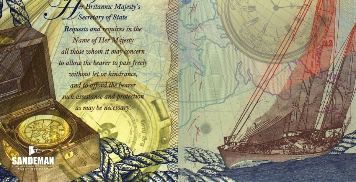 In endpapers of recent UK Passport