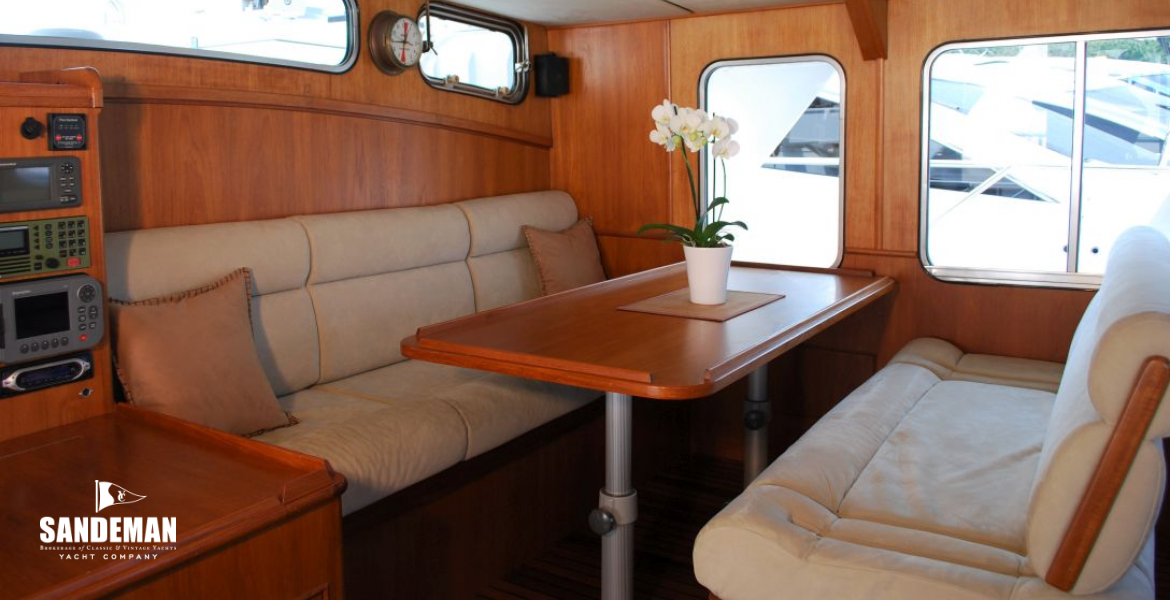 Wheelhouse aft seating/ dining view to port