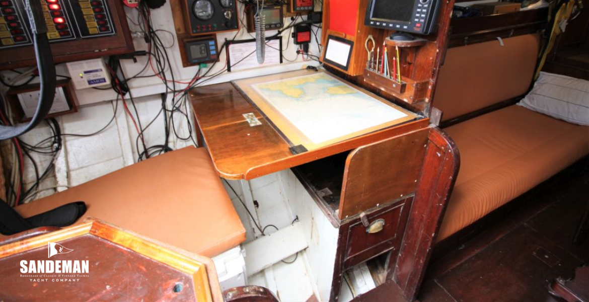 Chart table and qtr berth to port