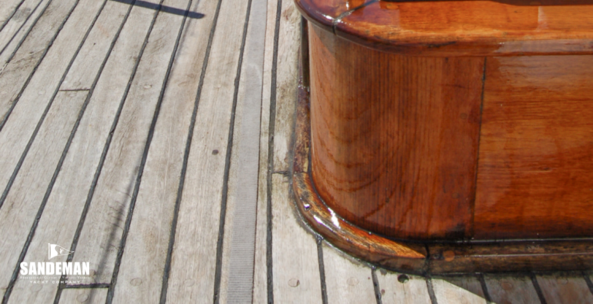 Starboard side deck view aft