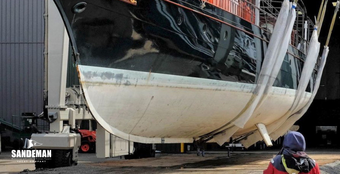 Hauled out port bow