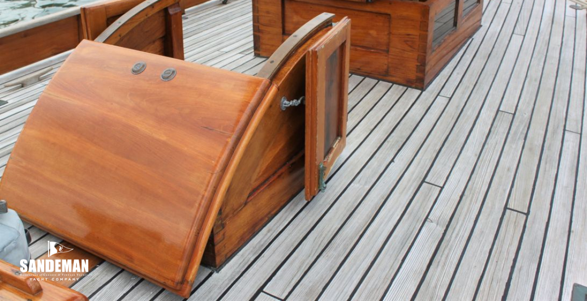 Companionway booby hatch view aft