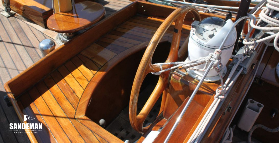 Helm cockpit view aft to port