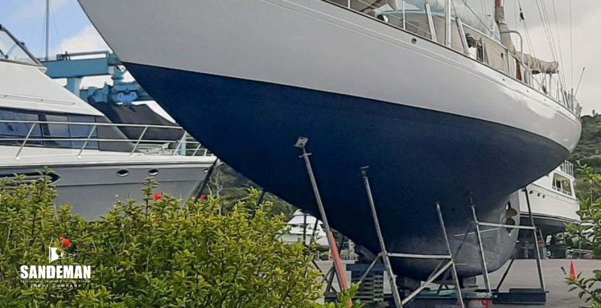 Hauled out port bow