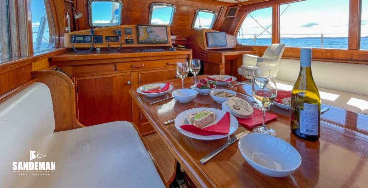 Deck saloon view fwd to stbd