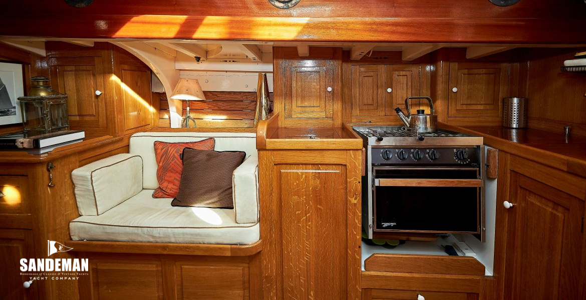 Galley and seating to stbd