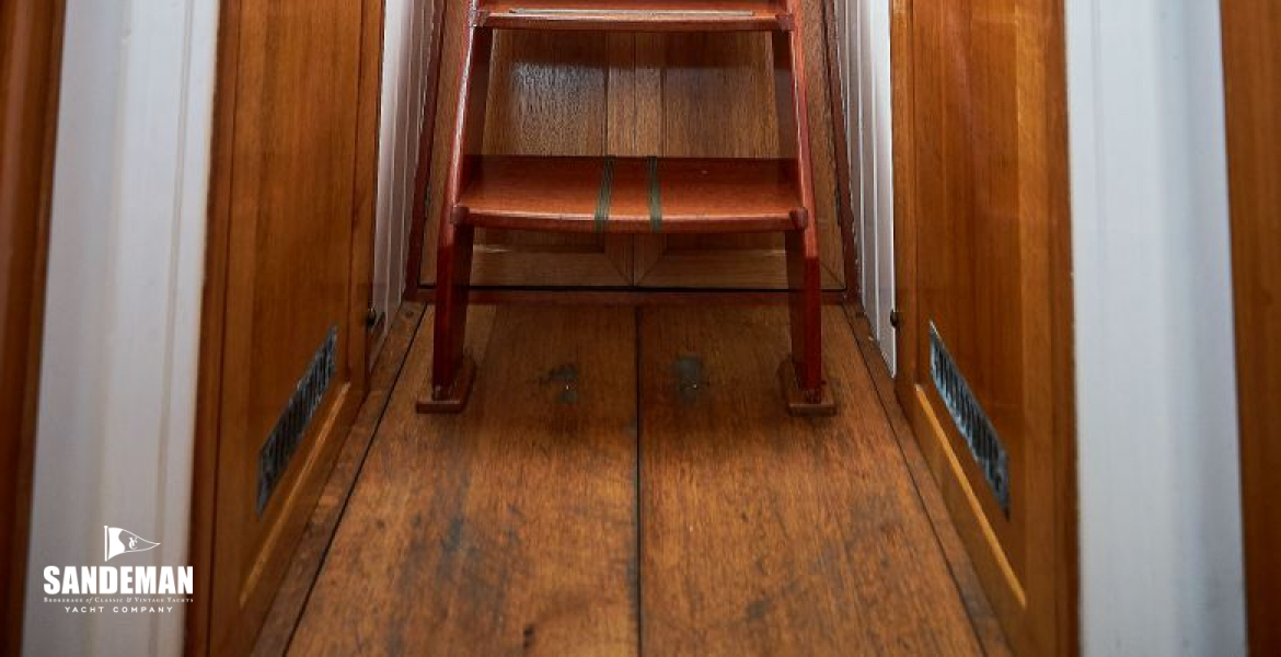 Companionway aft show doors to aft cabins