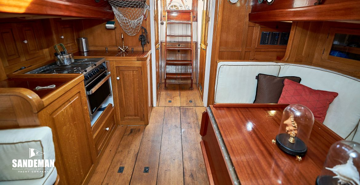 Saloon and galley view aft