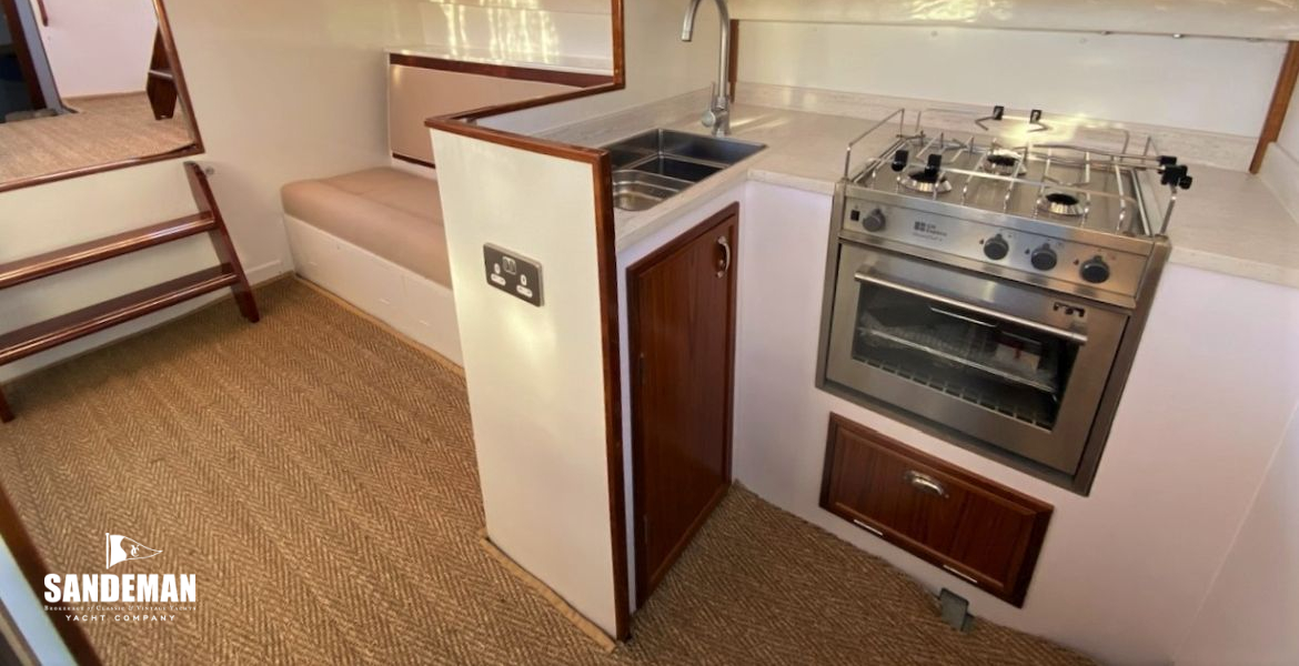 Galley and saloon view forward to starboard  