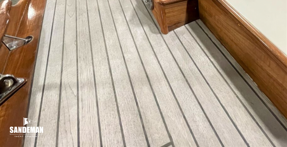 Stbd side deck view aft