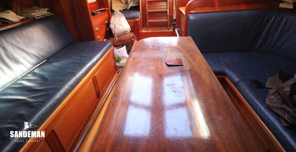 Saloon view aft over table