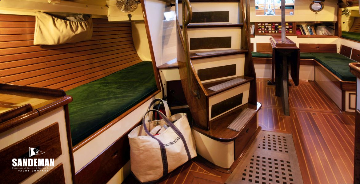 View aft: passage berth; stair; saloon