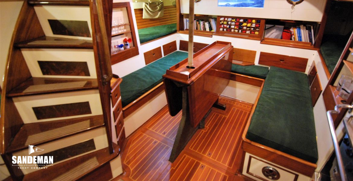 Companionway stair and saloon view aft to starboard