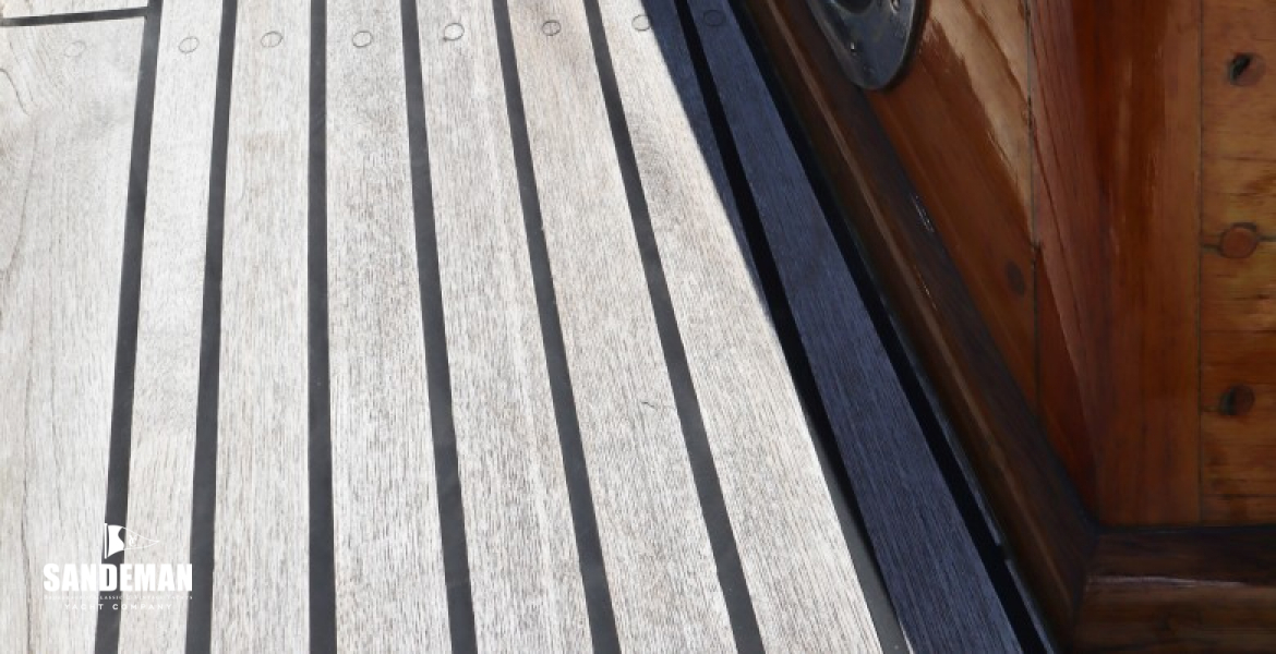 Starboard side deck view aft
