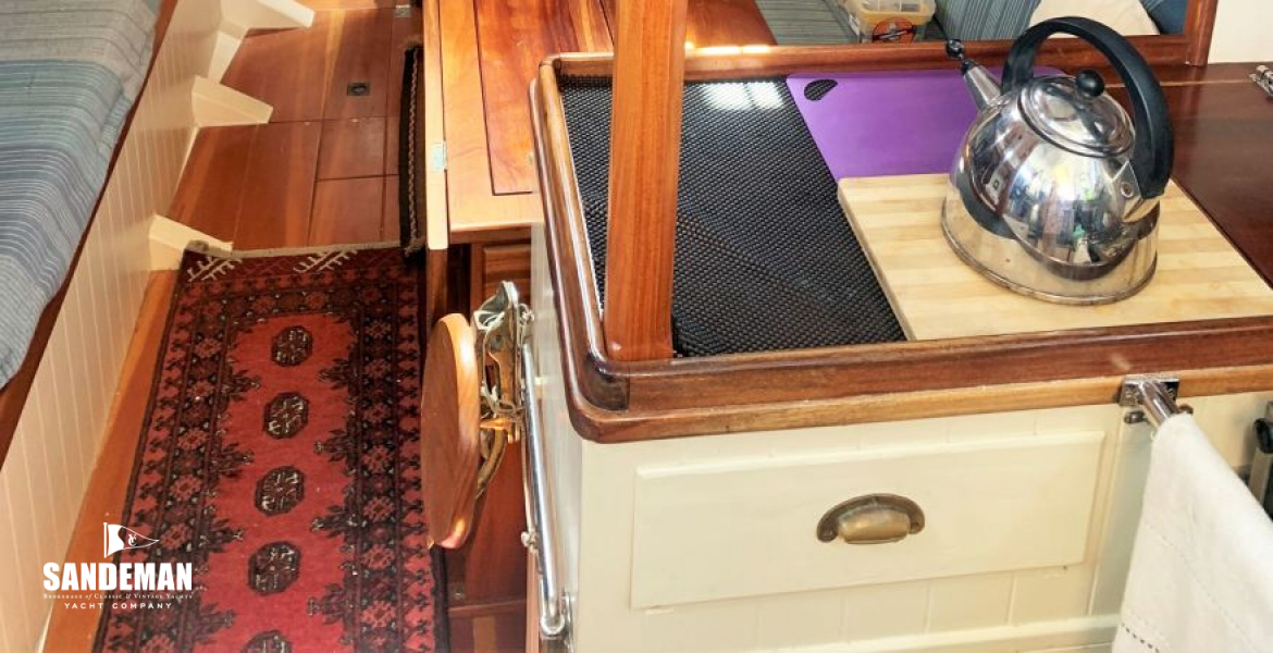 Accommodation view forward from galley