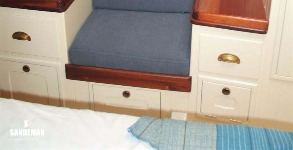 Forward master cabin view to port