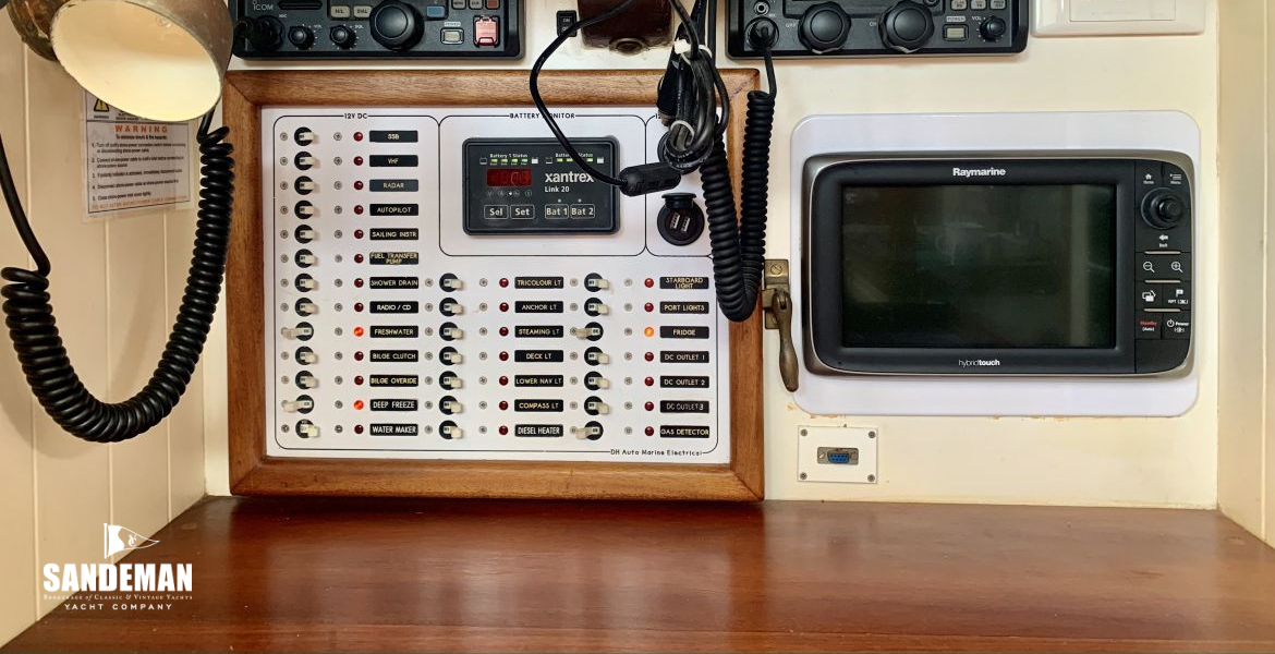 Chart table instruments, radios & switch panel