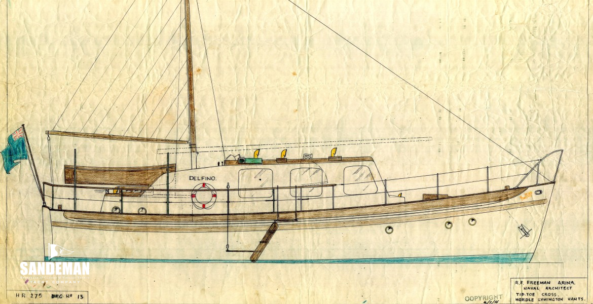 1966 Original profile drawing [National Historic Ships]