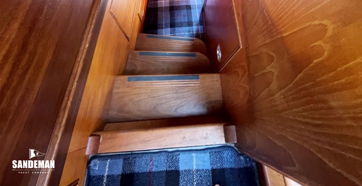 Companionway stair aft to owner's cabin and en-suite