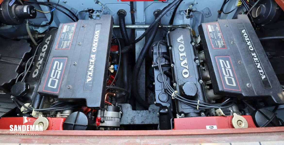 Engine space under aft deck