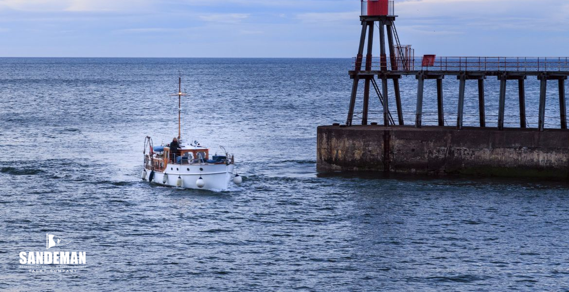 Entering Whitby at twilight