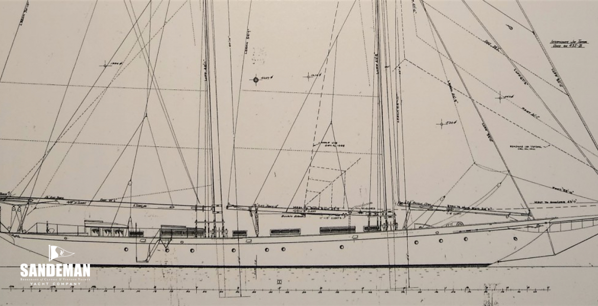 Alden sail plan as #435 drawn by Bill McNary May 1929