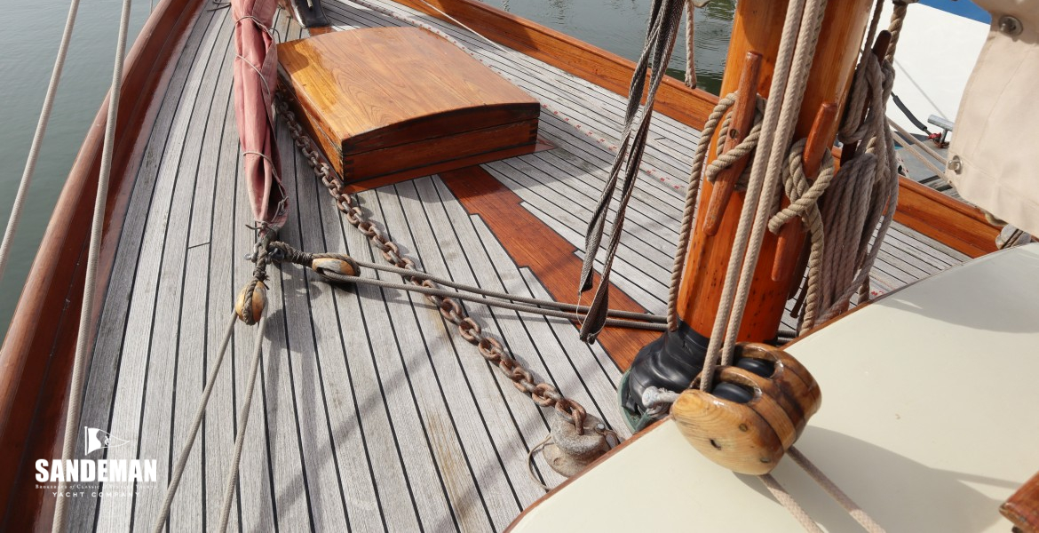 View forward to foredeck and mast windlass