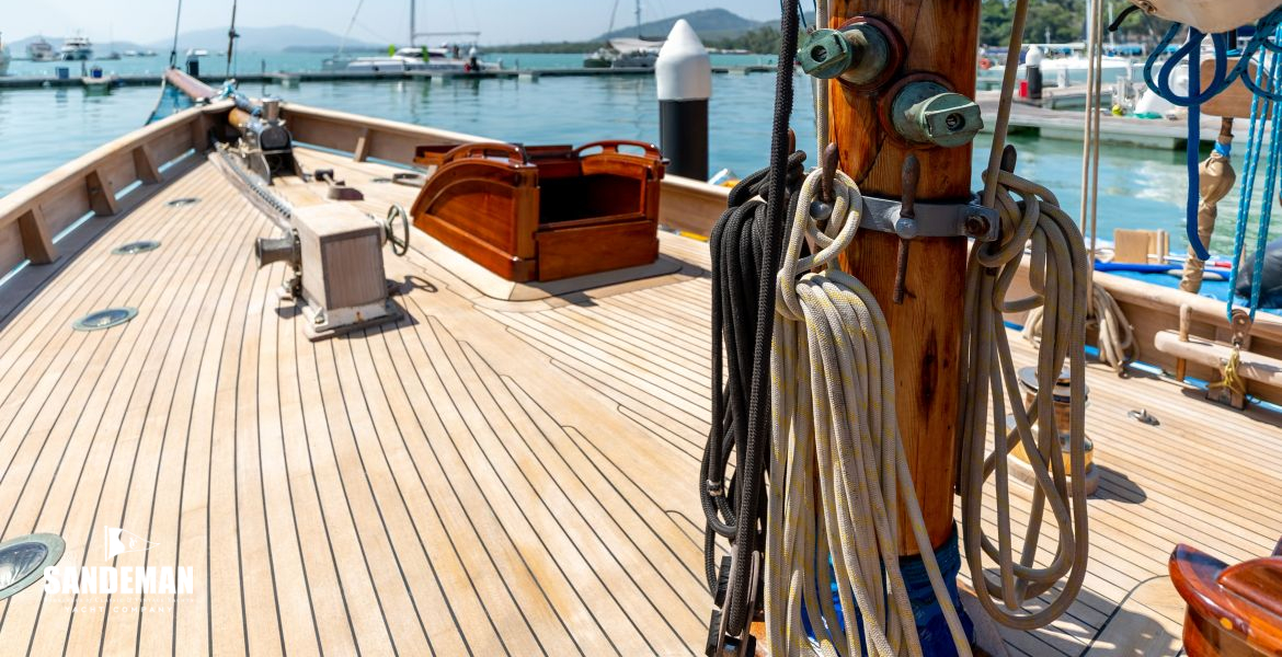 View forward from mast