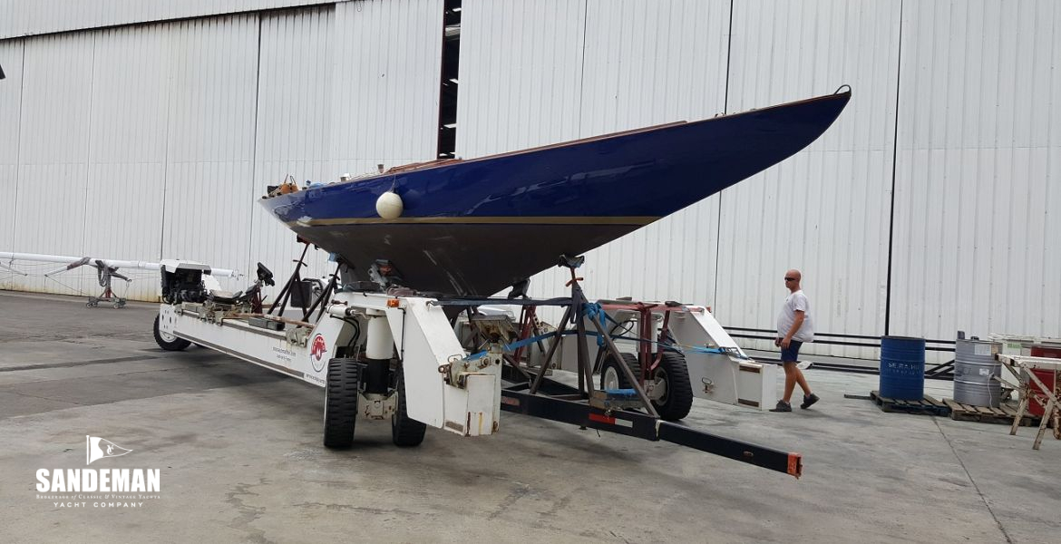 Ashore on trailer