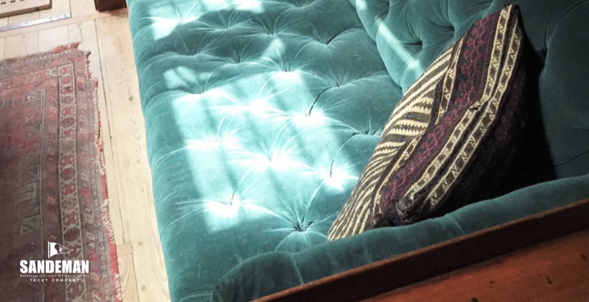 Starboard saloon settee view aft