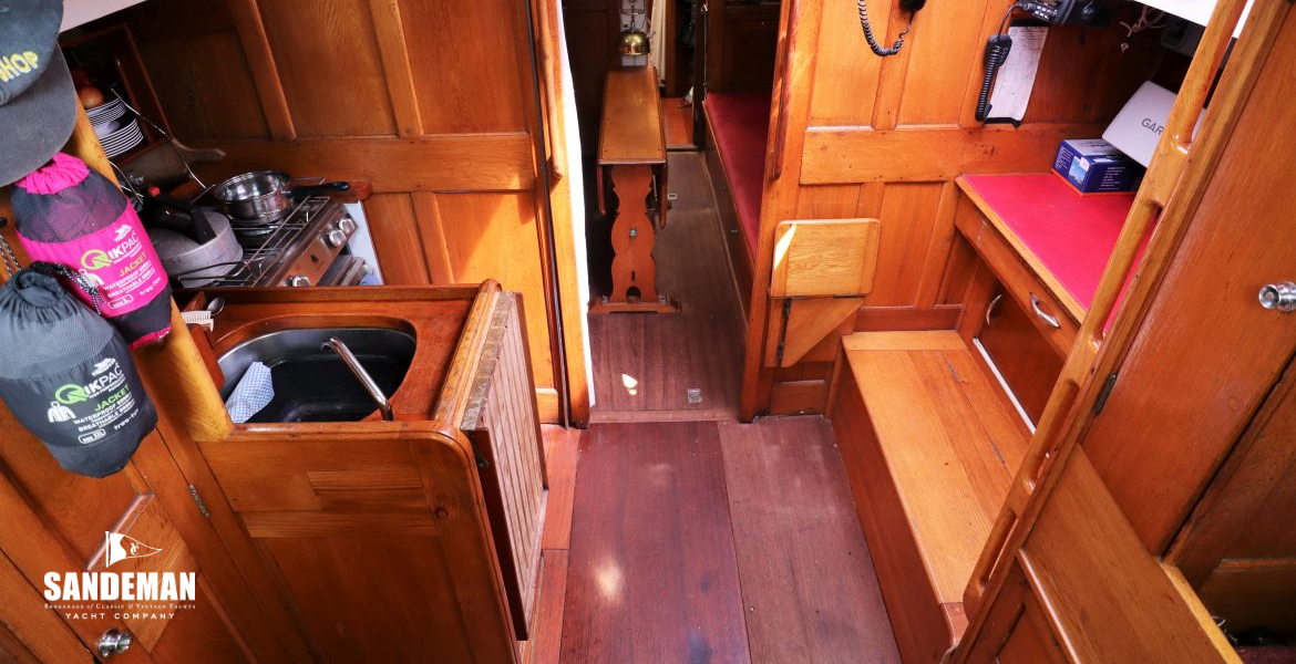 Aft accommodation view forward from companionway