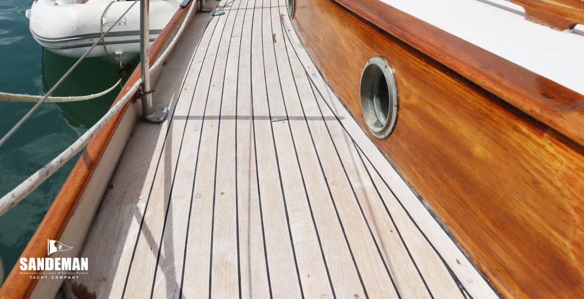 Starboard side deck view aft