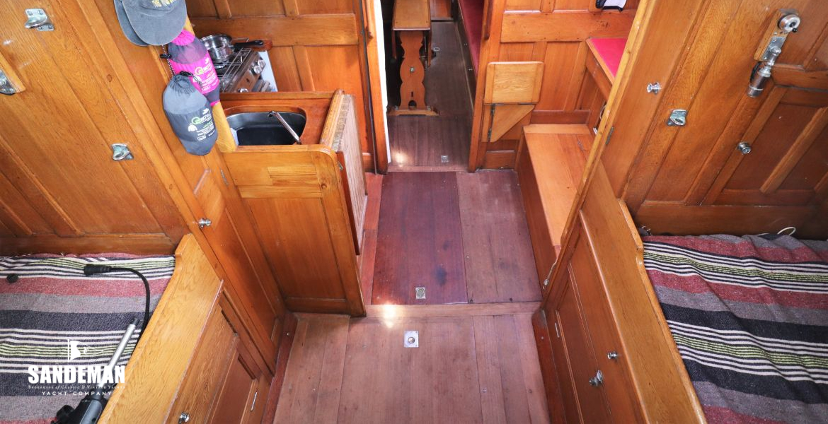 Companionway view to aft cabin and forward