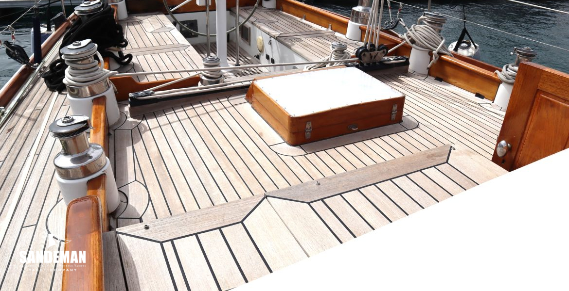 View aft over bridge deck and cockpit