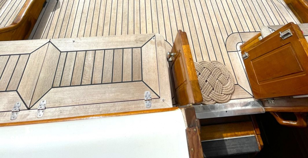 View aft over bridge deck and cockpit