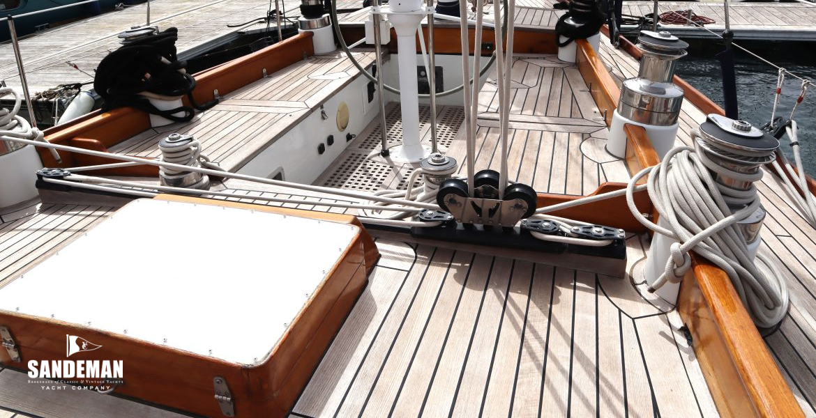 View aft over bridge deck and cockpit