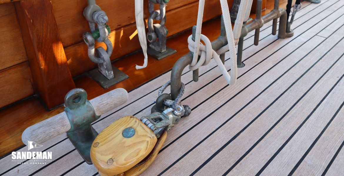 Details at main mast chainplates
